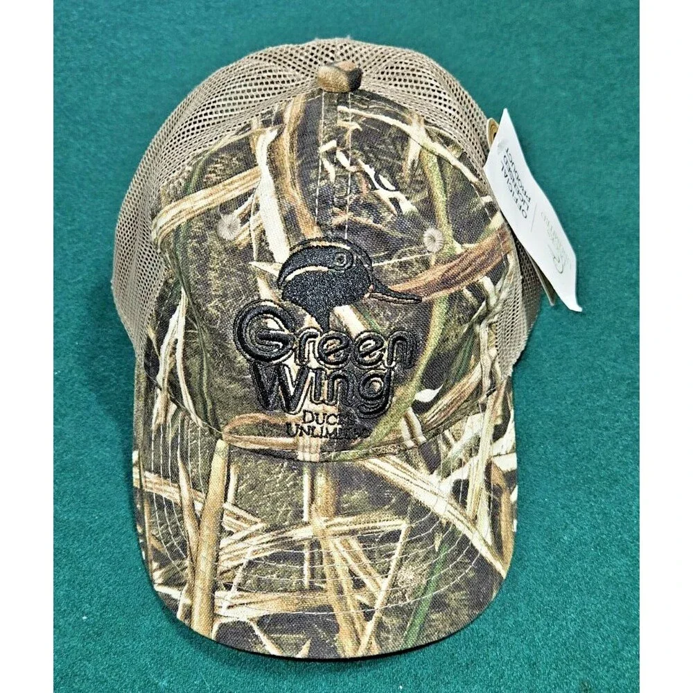 Ducks Unlimited Green Wing Teal Camouflage Hat Mesh Back Snapback youth